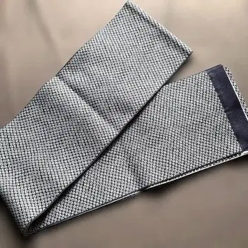 반폭 오비 전통 문양 사슴 372 x 17cm 네이비 화이트