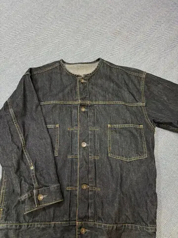 데님 자켓 노카라 라이트 아우터 캐주얼