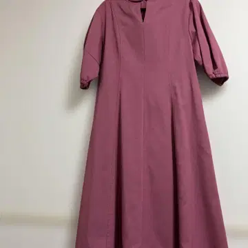 DAMA collection 퍼프 슬리브 롱 원피스 핑크