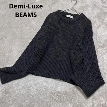 새상품급 데밀크스 빔즈 드롭 숄더 숏 니트 울