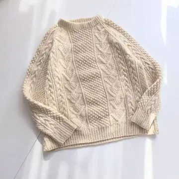 빈티지 핸드 니트 아란 니트 피셔맨 니트 A2