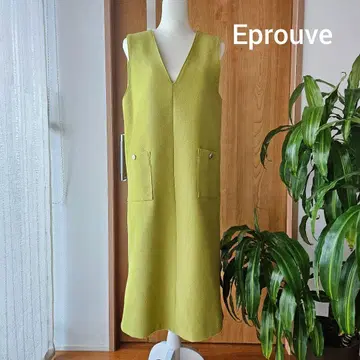 Eprouve 라임 그린 슬리브리스 원피스 겨울 상품