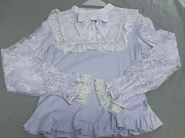 레이스 티셔츠 라벤더