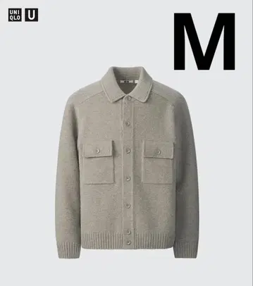 새상품 UNIQLO U 라무 니트 자켓 53 Green (베이지) M
