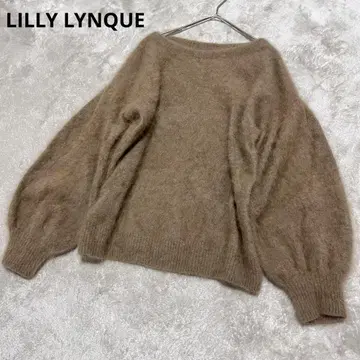 릴리린 라쿤 볼륨 슬리브 니트 스웨터 샤기 푹신푹신