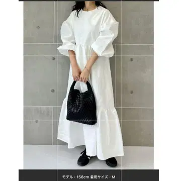 Re:EDIT 후쿠라 자카드 티어드 원피스(M)