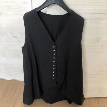 08 마브 린넨 100% V넥 베스트 블랙 새상품, 미사용