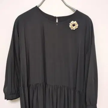브로치 가죽 코튼 펄