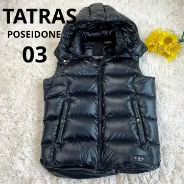 컨디션 최상 TATRAS 다운 베스트 포세이도네 남성용 블랙 L
