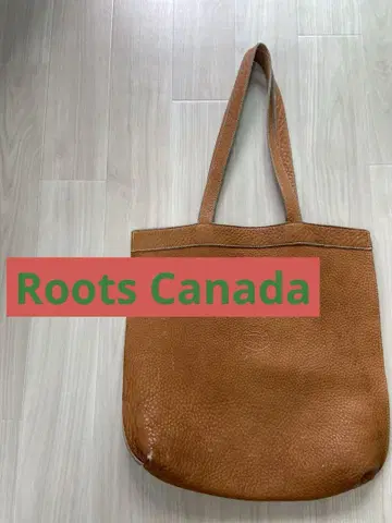 Roots Canada 루츠 캐나다 브라운 가죽 토트백