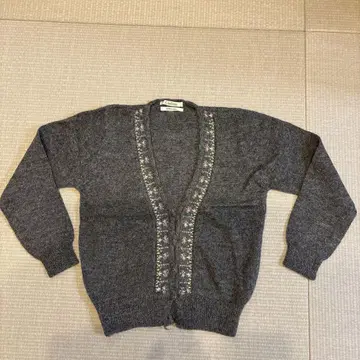 Cadeau 알파카 100% 그레이 가디건