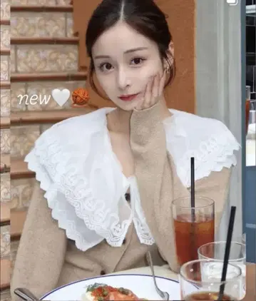 2025 SNIDEL 레이스 칼라 니트 풀오버