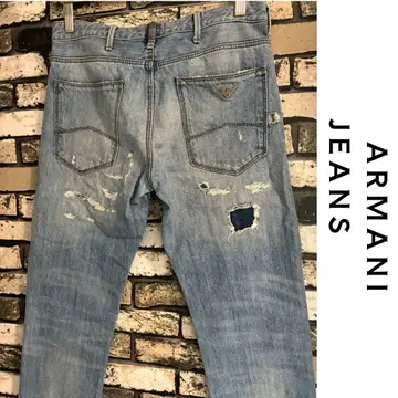 ARMANI JEANS 아르마니진 데미지 가공 크러쉬 가공