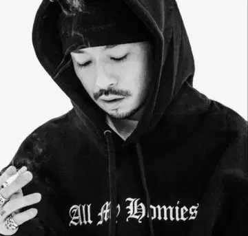 All My Homies 자수 블랙 후디