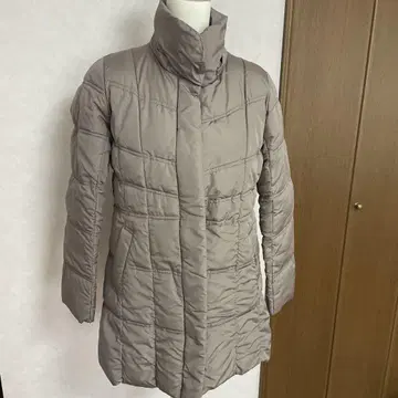카키 퀼팅 코트