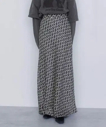 jeanasis 레트로 패턴 맥시 스커트