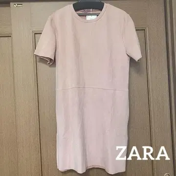 ZARA 핑크 반팔 무릎 기장 원피스 M