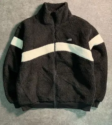 VANS 플리스 자켓 블랙/화이트