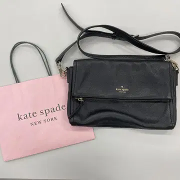 고급 새상품급 kate spade 블랙 가죽 숄더백