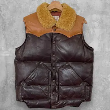 Y2LEATHER 와이투레더 램 가죽 베스트 M 사이즈 38 브라운