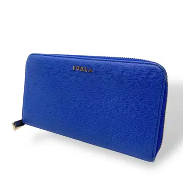훌라 장지갑 라운드 지퍼 바빌론 블루 가죽