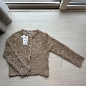 새상품 ZARA 인조 모피 가디건 M