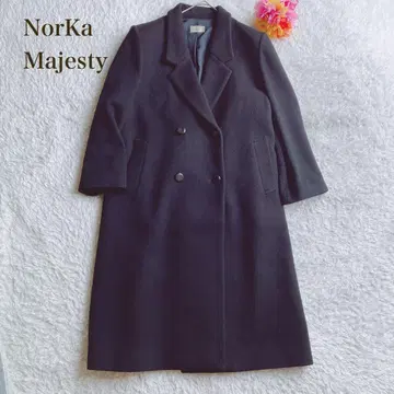 NorKa Majesty [M] 블랙 롱 코트 캐시미어 100%