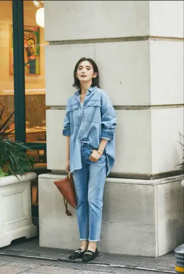 새상품급 Healthy DENIM Almond 데님 셔츠 사이즈 1