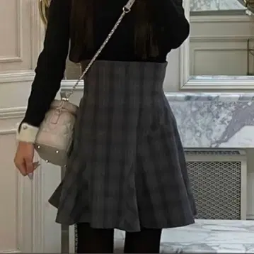 snidel 체크 헴플레어 스카숏 팬츠