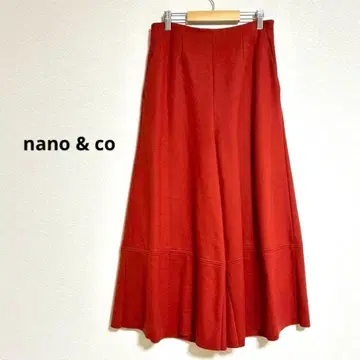 nano & co 와이드 팬츠 플레어 디자인 오렌지 브라운 38