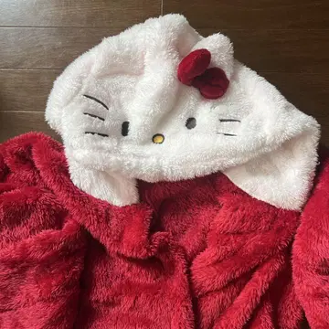 헬로키티 플리스 룸웨어 빨간색