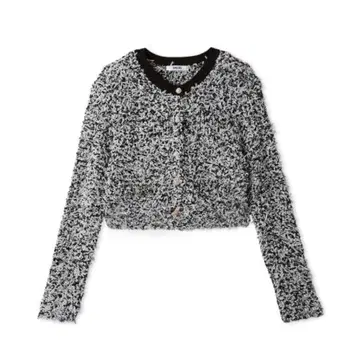 snidel 믹스 트위드 라이크 니트 가디건