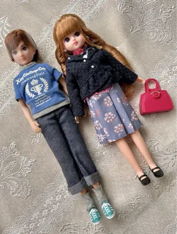 리카짱 하루토군 2체 세트 인형 옷 갈아입기