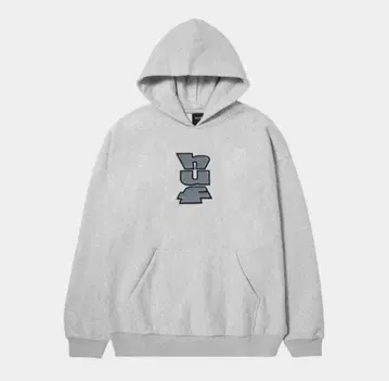 HUF 그레이 후드 부착 후드티
