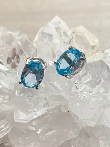 silver925 블루 토파즈 귀걸이