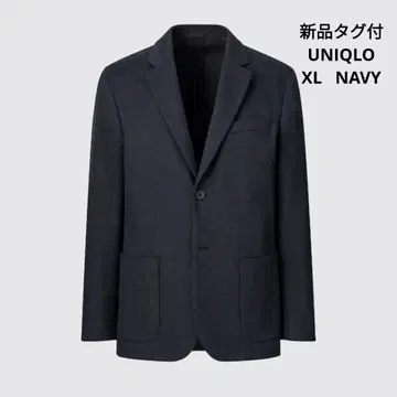 택 포함 새상품 UNIQLO 컴포트 2 B 자켓 (울 라이크) 네이비