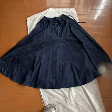 BRO 네이비 데님 플레어 스커트