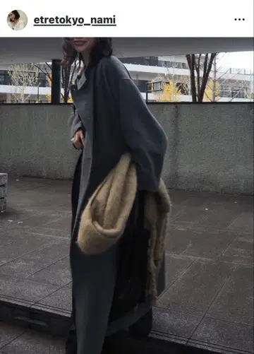 [ 미사용 새상품 ] ETRE TOKYO 스탠드 카라 리버 롱 코트