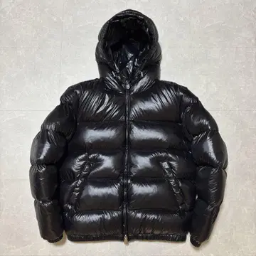 ZARA 후드 부착 광택 퍼프 Y2K 다운 자켓 블랙 M 사이즈