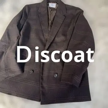 Discoat 디스코트 테일러드 체크 더블 자켓 브라운