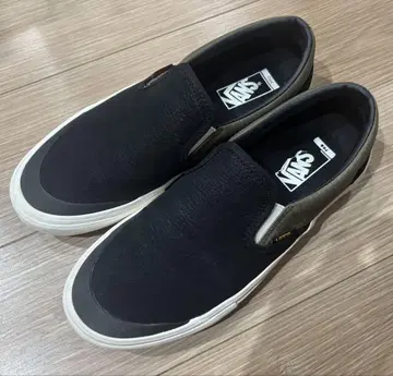 VANS 블랙 그린 슬립온 27.5cm