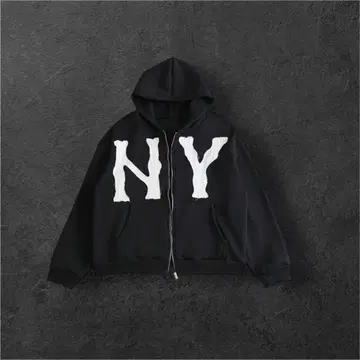 [ 새상품 ] 후드티 지퍼 후드티 블랙 스트릿 캐주얼 y2k NY