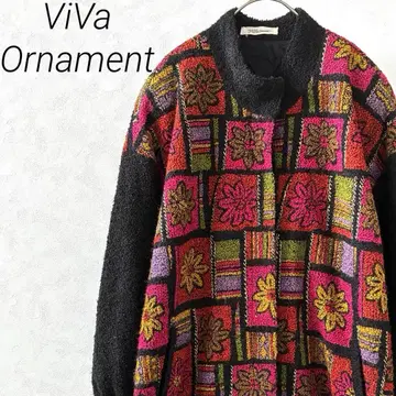 ViVa Ornament 롱 코트 하이넥 꽃무늬 포켓 부착 빅