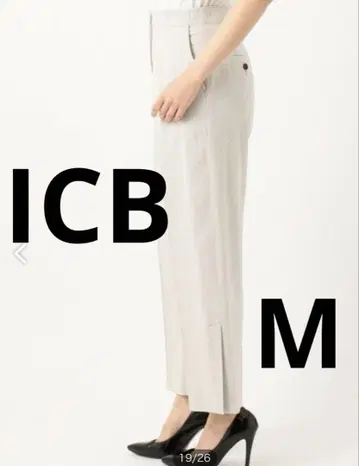 ICB 마 혼방 턱 와이드 팬츠 M