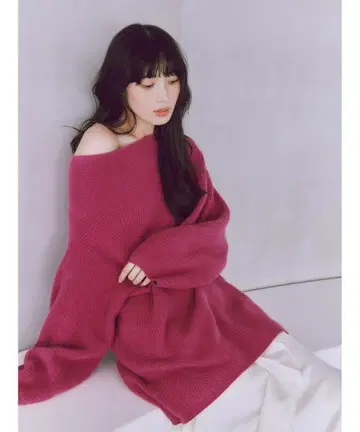 24FW FRAY I.D 오프숄더 니트 미니 원피스