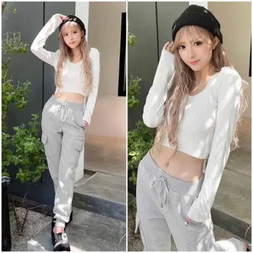 새상품 Rady 속기모 맨투맨 카고 팬츠 M