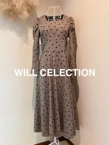 WILL CELECTION 도트 무늬 롱 원피스