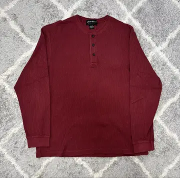 Eddie Bauer 버건디 헨리넥 M