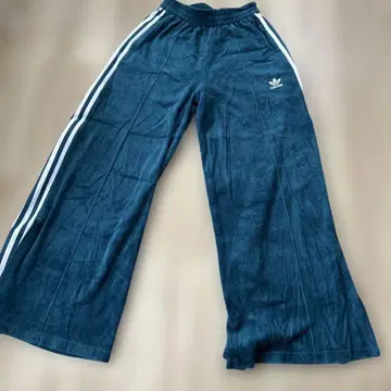 adidas 오리지널스 슬릿 벨로아 와이드 팬츠 블루그린