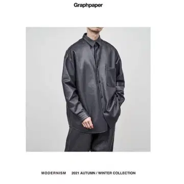 Graphpaper 쉽 레더 오버사이즈 셔츠